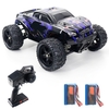 Voiture RC 2, 4 GHz 1/16 4WD haute vitesse 50 km/h voiture de course tout-terrain (moteur brossé 2 batteries)