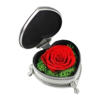 Vraie fleur de rose conservée en cadeau boîte en forme de coeur Rose éternelle cadeau pour les femmes fête des mères saint valentin mariage romantique