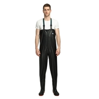 Wader de poitrine de pêche Wader imperméable avec des bottes taille pantalon de wading avec poche pantalon de pêche en PVC pour les sports nautiques