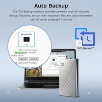 WD My Passport Ultra 2, 5 pouces Disque dur mobile Interface Type-C Texture métallique Cryptage matériel AES 256 bits intégré 2 To Argent