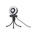 Webcam 1080P Full HD with Dual Microphone and Ring Light & USB & Tripod for Laptop YouTube OBS