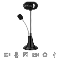 Webcam avec microphone LED HD USB Web Camera Video for Desktop Laptop Gaming Conferencing