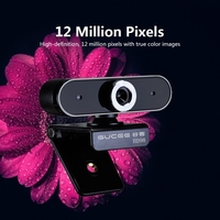 Webcam GUCEE HD98 12MP à mise au point manuelle Caméra Web Microphone intégré Lecteur sans lecteur Plug & Play pour ordinateur de bureau Noir