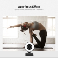 Webcam HD 1080P avec anneau lumineux Mini webcam autofocus intégrée Microphone Webcam pour vidéo / diffusion en direct / vidéoconférence