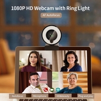 Webcam HD 1080P avec mise au point automatique de la lumière de remplissage d