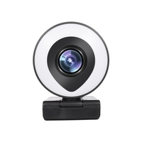 Webcam Streaming 1080P Full HD avec double microphone et anneau lumineux USB Web Camera Stream pour ordinateur portable YouTube OBS