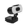 Webcam USB 1080P avec microphone omnidirectionnel en silicone antibruit/lumière de remplissage/couvercle de confidentialité Prise en charge du zoom et de la mise au point automatiques/Rotation flexible