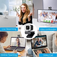 Webcam USB 4K Mise au point automatique grand angle Réglage de la luminosité à 3 niveaux Caméra Web USB Microphone de réduction du bruit intégré Blanc