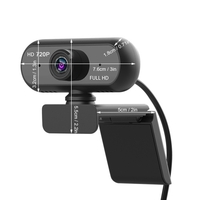 Webcam USB Full HD 720P grand angle USB 2.0 sans lecteur avec micro Web Cam ordinateur portable Conférence technique en ligne Streaming en direct Appel vidéo Caméras Web Anti Peeping Webcame