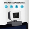 Webcam USB sans pilote de caméra Web à mise au point automatique 4K avec microphone à réduction du bruit
