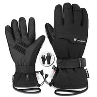 WEST BIKING Gants épais double couche Ski Cyclisme Motos Gants de sport Gants 3M imperméables et résistants au froid Gants d