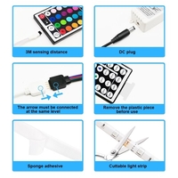 Wi-Fi RGB LED Strip Lights étanche 32.8ft 300 LED avec télécommande IR et contrôleur Wi-Fi Smart APP & commande vocale et minuterie changeant de couleur 5050 lumières LED pour la fête au plafond de la pièce (DC 12V / 6A)