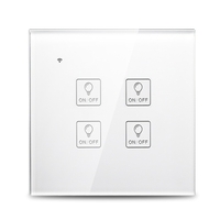 Wi-Fi Smart Wall Touch Interrupteur Tactile Panneau Verre Télécommande Compatible avec Alexa Google Home