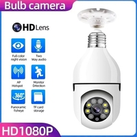 WiFi 360 ampoule panoramique caméra 1080P caméra de sécurité avec 2.4GHz WiFi 360 degrés vision panoramique sans fil caméra de Surveillance à domicile Vision nocturne bidirectionnelle Audio détection de mouvement intelligente