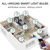 WiFi Smart Bulb Light LED 5W 90-265V 2800K-6200K+RGB GU10 Dimmable Light Phone APP Télécommande Compatible avec Alexa Google Home pour le contrôle vocal,  1 paquet