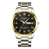 WLISTH Q351 Montre de couple romantique élégante pour lui et la sienne Montre-bracelet à quartz Montre classique pour hommes et femmes avec semaine/Date/Lumineux/30M Bracelet en acier inoxydable étanche