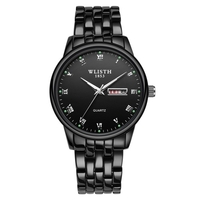 WLISTH Q359 Montre pour couple élégante et élégante pour lui et pour elle Montre-bracelet à quartz Montre classique pour hommes et femmes avec semaine/Date/Lumineux/30M Bracelet en acier inoxydable étanche