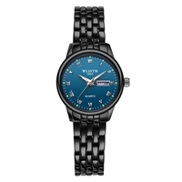WLISTH Q359 Montre pour couple élégante et élégante pour lui et pour elle Montre-bracelet à quartz Montre classique pour hommes et femmes avec semaine/Date/Lumineux/30M Bracelet en acier inoxydable étanche