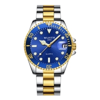 WLISTH S526 Montre de couple romantique pour lui et pour elle Montre-bracelet analogique à quartz Montre classique pour les amoureux avec calendrier/lumineux/30M/cadran rotatif unidirectionnel pour affaires décontractées