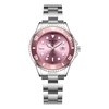 WLISTH S526 Montre de couple romantique pour lui et pour elle Montre-bracelet analogique à quartz Montre classique pour les amoureux avec calendrier/lumineux/30M/cadran rotatif unidirectionnel pour affaires décontractées