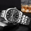 WLISTH S938 Montre de couple classique avec bracelet en acier Montre-bracelet à quartz élégante pour lui et pour elle Montre habillée pour hommes et femmes avec calendrier/lumineux/30M étanche