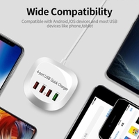 WLX-T3 + chargeur USB 4 ports QC3.0 chargeur portable à Charge rapide pour tablette / téléphone / ordinateur portable prise UK