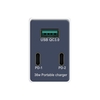 WLX-X3 3 ports USB + chargeur de type C double adaptateur PD + QC3.0 Charge rapide tête de chargeur portable pour tablette / téléphone prise américaine