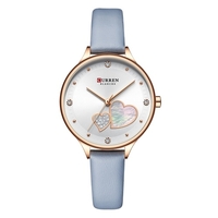 Women Quartz Watch CURREN Female Fashion Analog Wrist Watch 3ATM Waterproof Ladies Watch with Leather Watch Strap