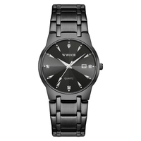 WWOOR hommes montre à quartz montre-bracelet pour homme exquis avec cadran en diamant affichage de l