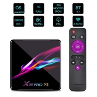 X88 Pro X3 Smart Android 9.0 TV Box S905X3 Cortex-A55 Quad Core 64 Bit 4GB / 128GB 2.4G & 5G WiFi H.265 VP9 Décodage Miracast HD Media Player