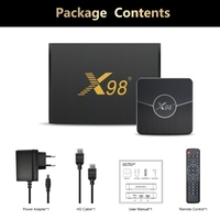 X98 Plus Android 11.0 Smart TV Box Amlogic S905W2 UHD 4K Lecteur multimédia 2.4G/5G WiFi bi-bande BT AV1 VP9 H.265 Décodage Affichage numérique Télécommande