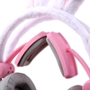 XIBERIA S21 Casque oreilles de lapin rose Casque de jeu 3, 5 mm Casque à réduction de bruit passif Casque en direct à canal virtuel 7.1