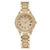 XR72208 Luxueux Bling Full-Cristal Décoré Femmes Montre-Bracelet Rétro Classique Montre avec Chiffres Romains Analogique Quartz Bracelet Élégant Robe Montre avec Bracelet en Alliage