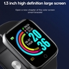 Y68 1, 3 pouces HD écran tactile couleur Bracelet intelligent podomètre / fréquence cardiaque / pression artérielle / rappel de notifications Smartwatch noir et noir