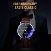 YAZOLE Couple Montre À Quartz pour Hommes Femmes Montre Élégante avec Chiffres Romains Pointeur Bleu Blocage De La Lumière En Verre Minéral 3ATM Montre D