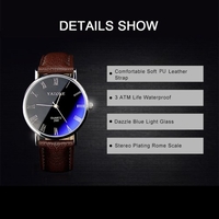 YAZOLE Couple Montre À Quartz pour Hommes Femmes Montre Élégante avec Chiffres Romains Pointeur Bleu Blocage De La Lumière En Verre Minéral 3ATM Montre D