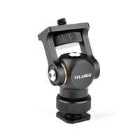 YELANGU Moniteur vidéo Montage Mini LED Support de support de lumière Rotule en alliage d