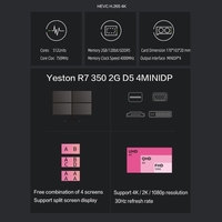 Yeston R7 350 2G D5 4MINIDP Prise en charge de la carte graphique à 4 écrans Écran partagé 750 / 4000MHz 2G / 128bit / GDDR5 avec 4 Mini ports DP