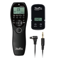 YouPro YP-870 N3 2.4G Télécommande sans fil LCD Timer Shutter Release Transmitter Receiver 32 canaux pour Canon 7D 5D 5D2 5D3 5DS 5DSR 1D Mark I / II / III / IV 1DS Mark I / II / III 1DX 6D 50D 40D Appareil photo DSLR