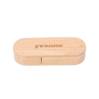 yvonne en bois clé USB rotatif stylo lecteur 32G mémoire bâton porte-clés cadeau