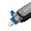 yvonne Y40D USB3.0 32 Go rotatif haute vitesse USB Type-C Micro USB trois ports OTG Flash Drive pour téléphone portable / PC / ordinateur portable noir