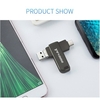 yvonne Y40D USB3.0 haute vitesse rotative 64 Go USB type-c Micro USB trois ports lecteur flash OTG pour téléphone portable / PC / ordinateur portable noir