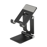 Z31 Adjustable Cell Phone Stand Fully Foldable Desktop Phone Holder Aluminum Alloy Rotatable Cradle Portable Dock Compatible with Smartphones Tablets for Desk Bedside