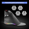 ZELOTES C-10 souris verticale optique filaire souris de jeu Programmable rvb souris ergonomique 5-vitesses réglable DPI pour ordinateur portable