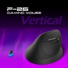 ZELOTES F-26 2.4G souris verticale optique sans fil 6 touches souris ergonomique 3 vitesses réglable DPI intégré 600mAh batterie au Lithium noir