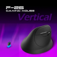 ZELOTES F-26 2.4G souris verticale optique sans fil 6 touches souris ergonomique 3 vitesses réglable DPI intégré 600mAh batterie au Lithium noir