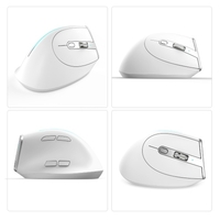 ZELOTES F-36 Souris Bluetooth verticale sans fil 2.4G Lumière polychrome Programmation à 8 touches Souris de jeu à cinq DPI Batterie au lithium 730 mAh intégrée Blanc