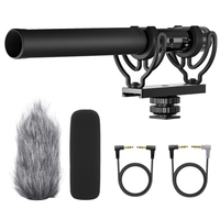 ZGCINE G20 Microphone sur caméra Micro vidéo directionnel cardio de Batterie intégrée Surveillance en temps réel Coupe-bas Volume réglable avec pare-brise antichoc Câbles audio TRS et TRRS 3, 5 mm pour appareil photo reflex numérique Smartphone Vl