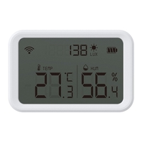 ZigBee 3 en 1 Température Humidité Illumination Capteur APP Contrôle Température Intérieure Humidité Intensité Lumineuse Moniteur Intelligent Thermomètre Mini Hygromètre pour Bureau À Domicile