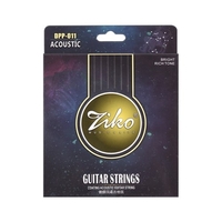 ZIKO Cordes de guitare acoustiques enduites de cordes de guitare haut de gamme Noyau en acier hexagonal Revêtement antirouille en bronze phosphoreux Lot de 6 cordes